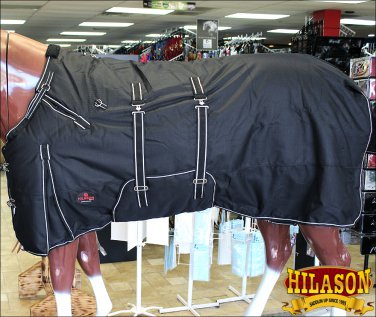 72" HILASON 1200D RIPSTOP WATERPROOF POLY HORSE WINTER SHEET BELLY WRAP BLACK