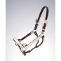 TOUGH 1 HORSE ROYAL KING SILVER LEATHER BRIGHT CUT EDGE SHOW HALTER DARK OIL