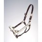 TOUGH 1 HORSE ROYAL KING SILVER LEATHER BRIGHT CUT EDGE SHOW HALTER DARK OIL