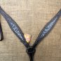 HILASON WESTERN LEATHER HORSE BRIDLE HEADSTALL BREAST COLLAR BLACK SILVER INLAY