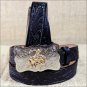 0189C 24 x 1 INCH JUSTIN BLACK BOY'S WESTERN EMBOSSED COWHIDE LEATHER BELT