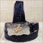 0189C 24 x 1 INCH JUSTIN BLACK BOY'S WESTERN EMBOSSED COWHIDE LEATHER BELT