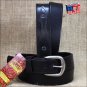 60IN. BLACK 1.5in LEATHER RANGER BELT CLASSIC 3 PIECE STYLING MADE IN USA