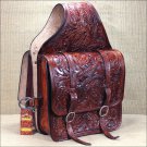 HILASON WESTERN FLORAL ACORN TOOL LEATHER COWBOY TRAIL RIDE HORSE SADDLE BAG