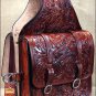 HILASON WESTERN FLORAL ACORN TOOL LEATHER COWBOY TRAIL RIDE HORSE SADDLE BAG