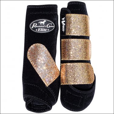 MED PROFESSIONAL CHOICE SPORTS MEDICINE HORSE LEG BOOTS 4 PACK GLITTER CHAMPAGNE
