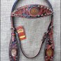 HILASON WESTERN LEATHER HORSE HEADSTALL BRIDLE DARK OIL BLACK HAIR ON INLAY