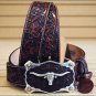 42in. JUSTIN CLASSIC WESTERN GENUINE LEATHER MEN BELT LONGHORN BUCKLE BROWN