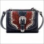 AW769 AMERICAN WEST NAVY BLUE LEATHER LADIES SMALL HANDBAG WALLET COMBO PURSE