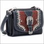 AW769 AMERICAN WEST NAVY BLUE LEATHER LADIES SMALL HANDBAG WALLET COMBO PURSE