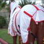 81" HILASON POLY AIRFLOW MESH HORSE FLY SHEET W/ BELLY WRAP & NECK COVER WHITE
