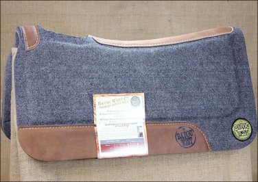 BAYOU WEST 1inx32in GREY IN-SET CONTOURED WOOL FELT NEOPRENE HORSE SADDLE PAD