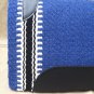 FEP279 HILASON WESTERN NEW ZEALAND WOOL HORSE SADDLE BLANKET LACK WHITE BLUE