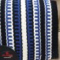 FEP279 HILASON WESTERN NEW ZEALAND WOOL HORSE SADDLE BLANKET LACK WHITE BLUE