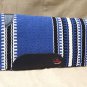 FEP279 HILASON WESTERN NEW ZEALAND WOOL HORSE SADDLE BLANKET LACK WHITE BLUE