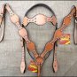 S309 NEW HILASON WESTERN LEATHER HORSE BRIDLE HEADSTALL BREAST COLLAR TAN
