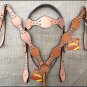 S309 NEW HILASON WESTERN LEATHER HORSE BRIDLE HEADSTALL BREAST COLLAR TAN