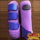 SMALL HILASON GLITTER PURPLE HORSE REAR LEG PROTECTION ULTIMATE SPORTS BOOT PAIR