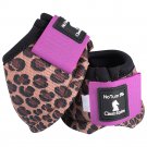 LARGE CLASSIC EQUINE NO TURN 2520D DYNOHYDE HORSE LEG BELL BOOTS CHEETAH VIOLET