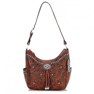 BT620 AMERICAN WEST ANTIQUE BROWN LEATHER LADIES HOBO BAG SHOULDER HANDBAG PURSE