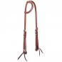 WEAVER BASKETWEAVE OILED LEATHER TOOLED SLIDING 5/8" ONE EAR HEADSTALL CHESTNUT