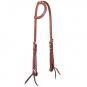 WEAVER BASKETWEAVE OILED LEATHER TOOLED SLIDING 5/8" ONE EAR HEADSTALL CHESTNUT