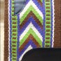 FEP266 MADE N USA HILASON WESTERN WOOL FELT SADDLE BLANKET PAD BROWN GREEN WHITE