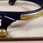 HILASON BLACK STEEL MEN ROPING SPURS SOLID BRASS ENGRAVED TRIM AND ROWEL