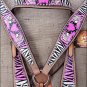 S521 HILASON WESTERN ZEBRA LEATHER HORSE HEADSTALL BREAST COLLAR ANGEL CROSS GUN