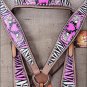 S521 HILASON WESTERN ZEBRA LEATHER HORSE HEADSTALL BREAST COLLAR ANGEL CROSS GUN