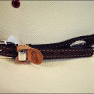 JUSTIN BUCKAROO SILVER PLATED COWBOY LEATHER HATBAND BROWN W/ BUCKLE