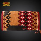 FE321-F HILASON WESTERN NEW ZEALAND WOOL HORSE SADDLE BLANKET CRIMSON BROWN