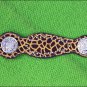 HILASON WESTERN LEATHER HEADSTALL BREAST COLLAR CHEETAH LEOPARD AB BLING CONCHO