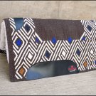 FEP248 MADE IN USA HILASON WESTERN WOOL FELT SADDLE BLANKET PAD BROWN WHITE