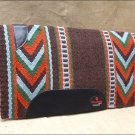 MADE IN USA HILASON WESTERN WOOL FELT SADDLE BLANKET PAD BROWN ORANGE DARK GREEN