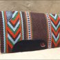 MADE IN USA HILASON WESTERN WOOL FELT SADDLE BLANKET PAD BROWN ORANGE DARK GREEN