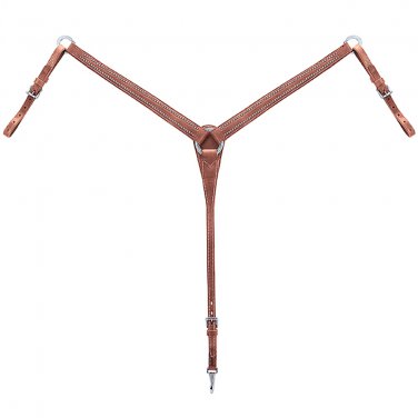 WEAVER STOCKMAN TAPERED OAK LEATHER BREAST COLLAR WITH SPOTS  RUSSET