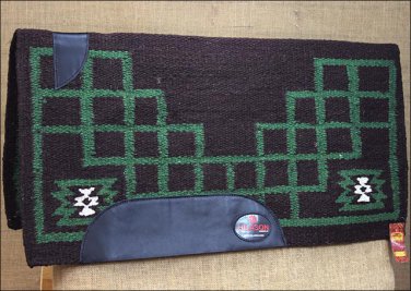 FEP239 MADE IN USA HILASON WESTERN WOOL FELT SADDLE BLANKET PAD BROWN GREEN