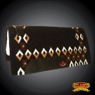 FEP287 MADE IN USA HILASON WESTERN  WOOL FELT SADDLE BLANKET PAD BLACK BROWN