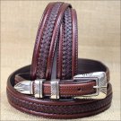 38 inch TONY LAMA BROWN LEATHER TENAYA CENTER LACED BELT