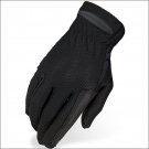 SIZE 06 HERITAGE PROFLOW SUMMER SHOW RIDING GLOVES HORSE EQUESTRIAN BLACK