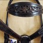 f322 HILASON WESTERN HAND TOOL LEATHER BRIDLE HEADSTALL BREAST COLLAR DARK BROWN
