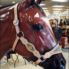 HILASON LEATHER HAND TOOLED HAND PAINTED HORSE HALTER - TAN