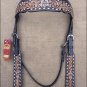 HILASON WESTERN LEATHER HORSE HEADSTALL BREAST COLLAR BLACK TAN W/ FRINGES