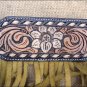HILASON WESTERN LEATHER HORSE HEADSTALL BREAST COLLAR BLACK TAN W/ FRINGES