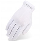 08 SIZE HERITAGE POWER GRIP STRETCHABLE NYLON HORSE RIDING EQUESTRIAN GLOVE WHIT