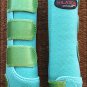 MED HILASON GLITTER GREEN HORSE FRONT LEG PROTECTION ULTIMATE SPORTS BOOT PAIR