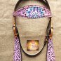 S565 NEW HILASON WESTERN HAND PAINT CROWN LEATHER HORSE BRIDLE HEADSTALL PINK