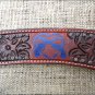 S70 HILASON WESTERN LEATHER HORSE BREAST COLLAR MAHOGANY W/ BLUE HEART CROSS GUN