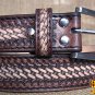 GM202DBRO-F HILASON HAND MADE HEAVY DUTY BUFFALO HIDE LEATHER STICHED BELT 44"